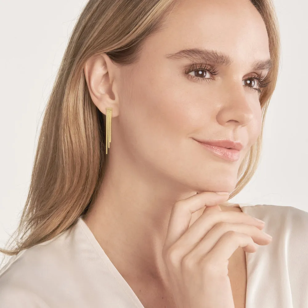 14k Gold Triple Snake Chain Earrings