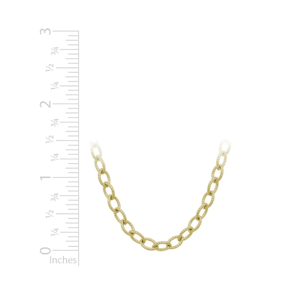 14k Gold Twist Chain Necklace, 18"