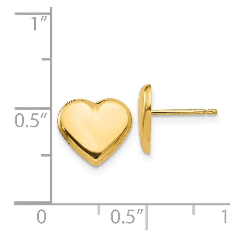 14k Heart Post Earrings