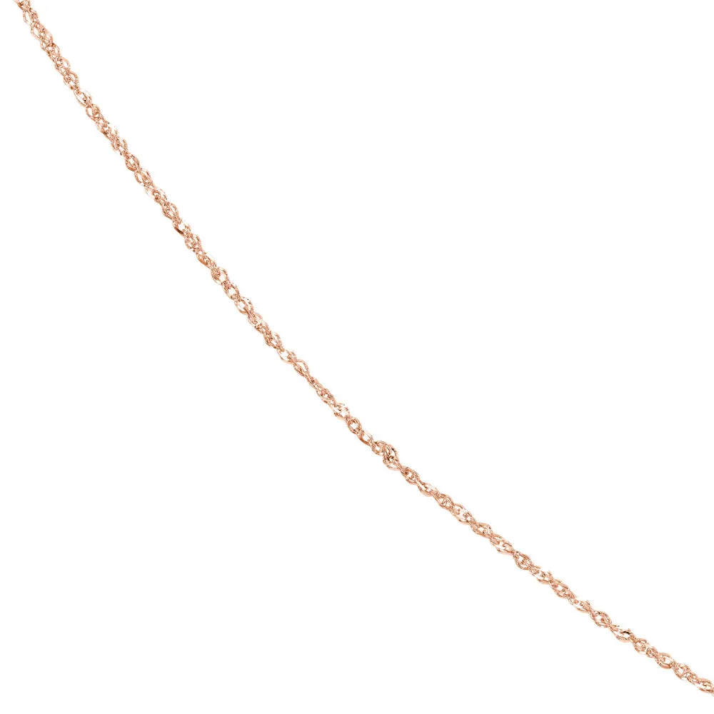 14k Rose Gold 1.15mm Sparkle Singapore Chain, 20"