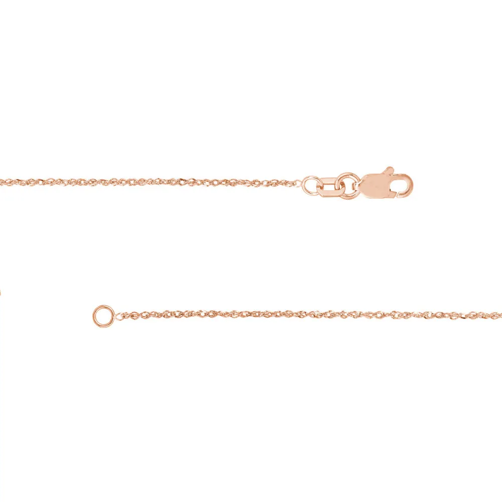 14k Rose Gold 1.15mm Sparkle Singapore Chain, 20"