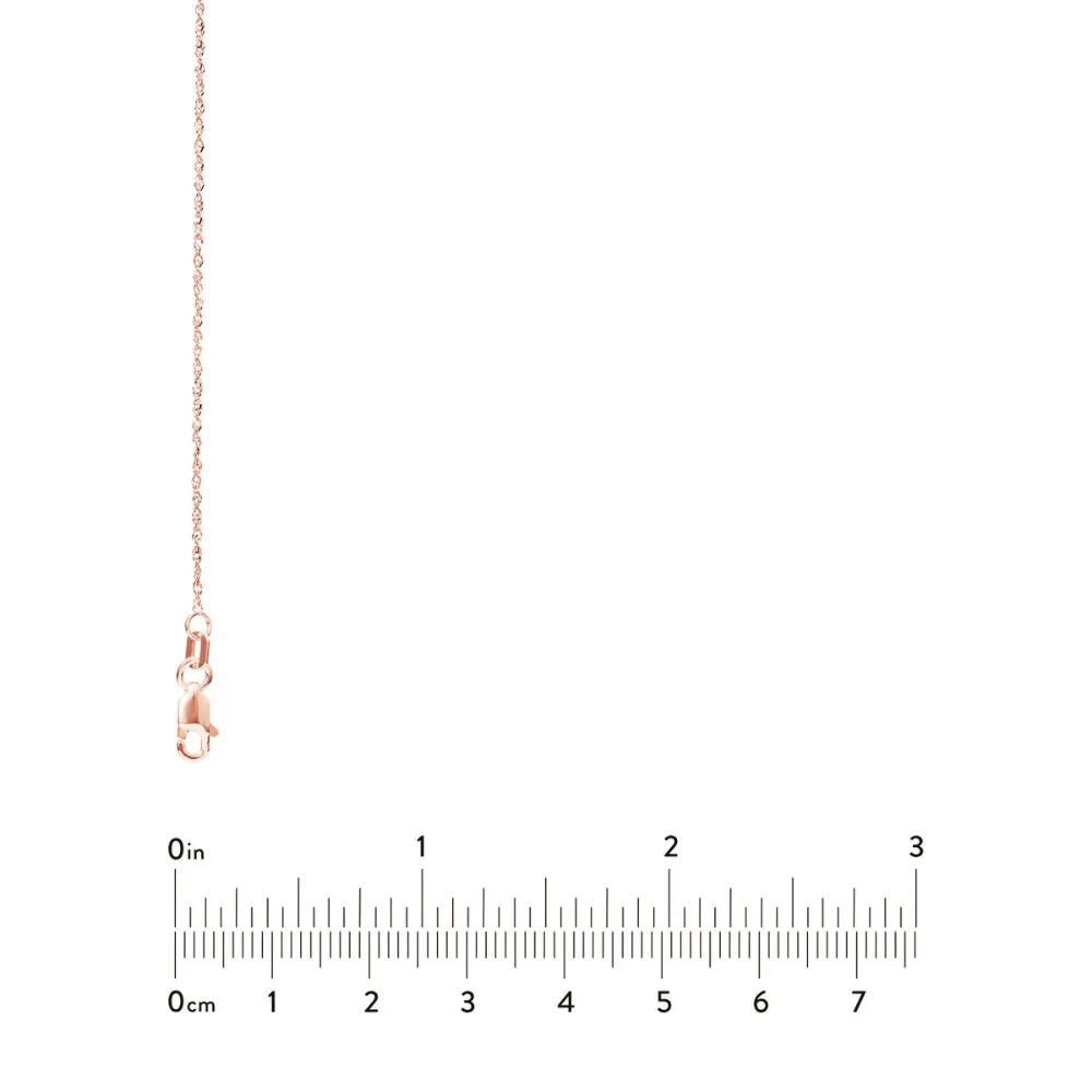 14k Rose Gold 1.15mm Sparkle Singapore Chain, 20"