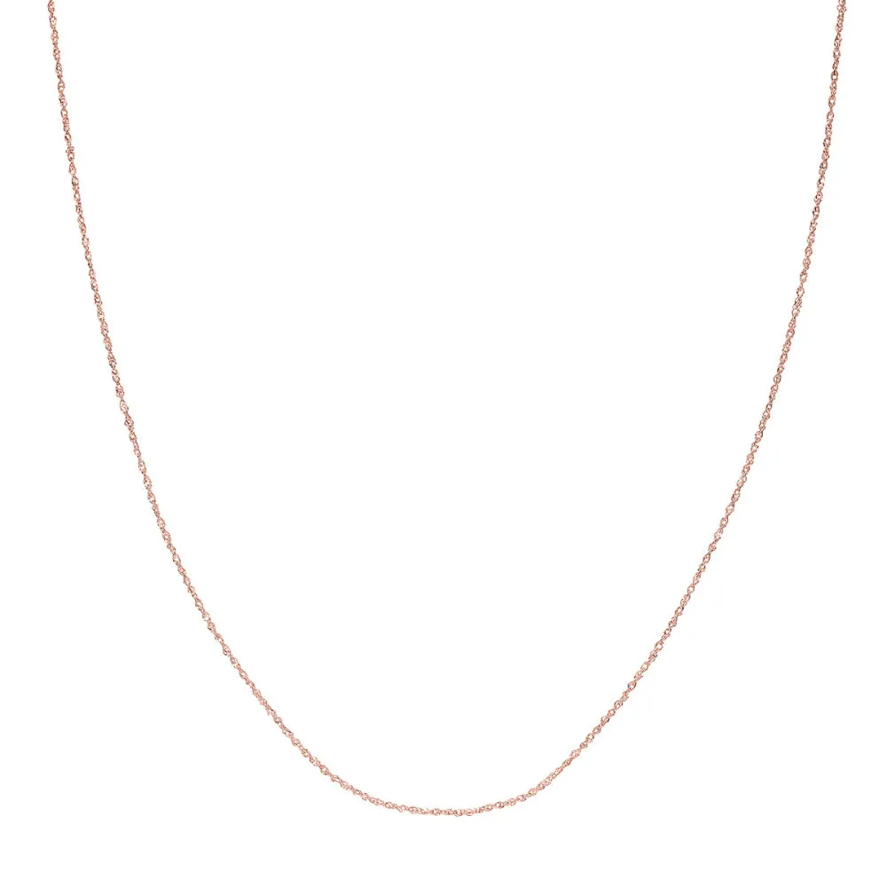 14k Rose Gold 1.15mm Sparkle Singapore Chain, 20"