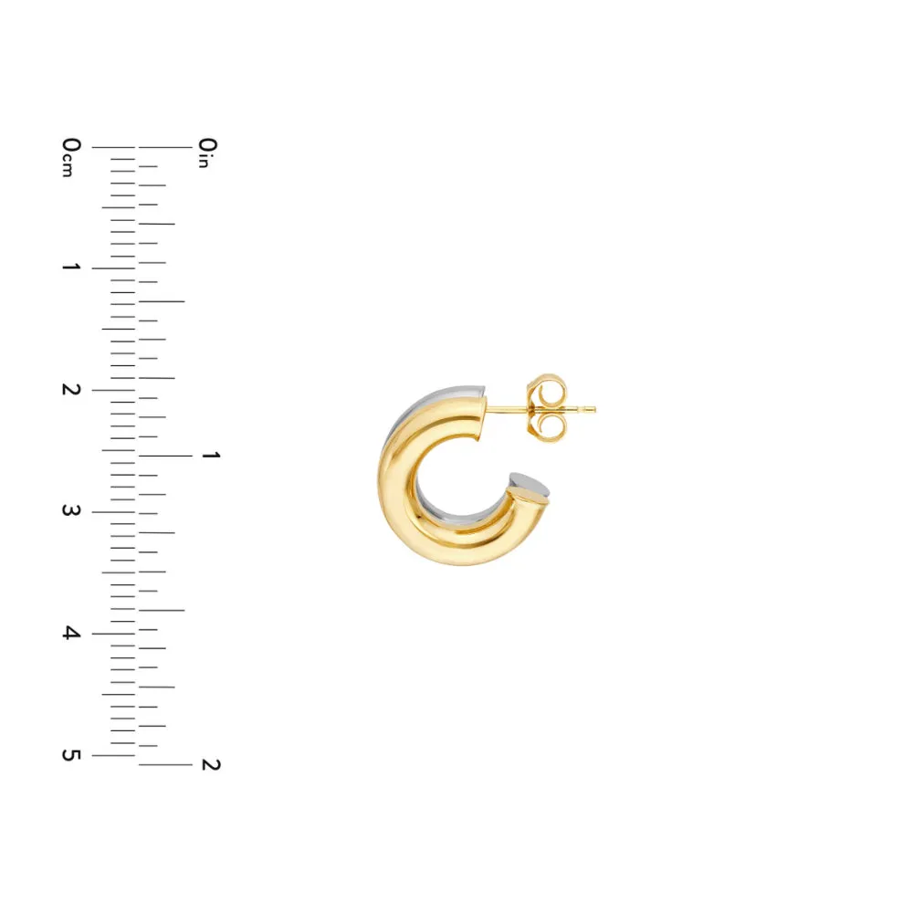 14k Two-Tone Double Open Hoops