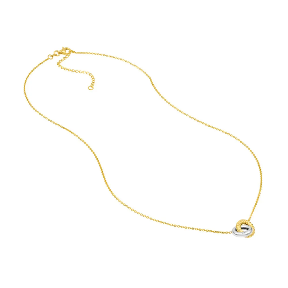14k Two-Tone Interlocking Circle Necklace