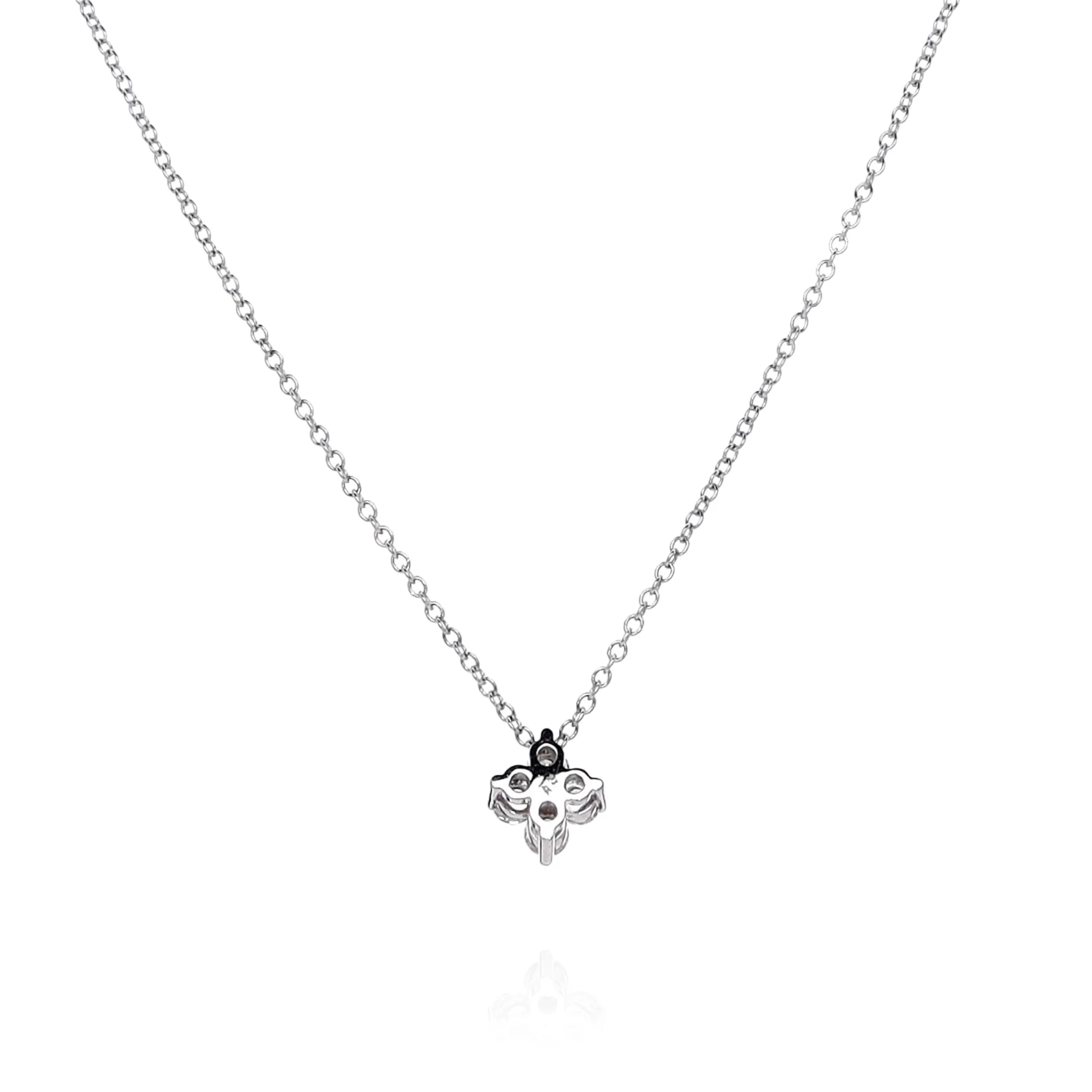 14k White Gold 0.23-0.26ct Diamond Cluster Pendant Necklace