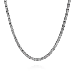 14k White Gold 16ct Straight Diamond Tennis Necklace