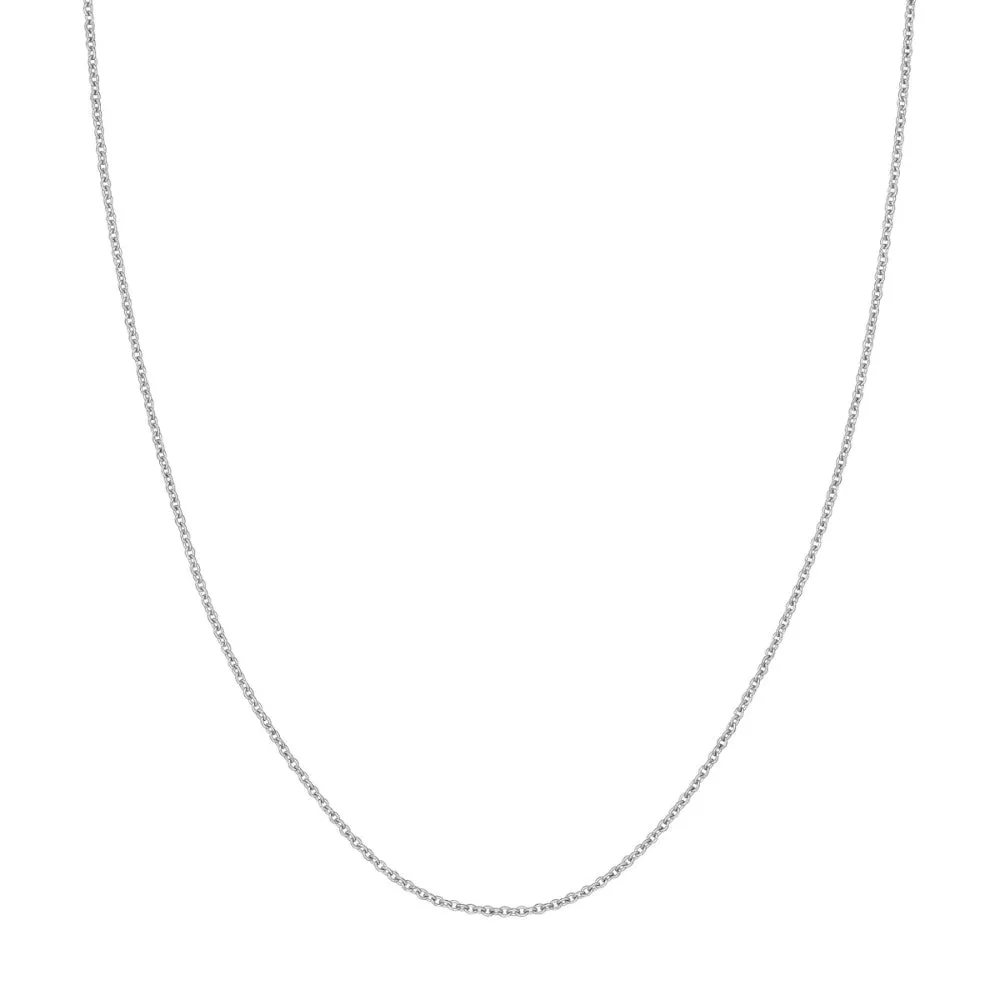 14k White Gold 1.6mm Open Cable Chain Necklace
