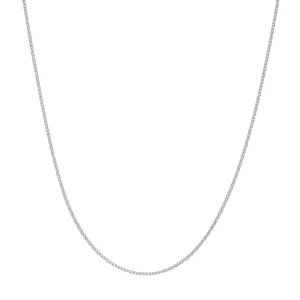 14k White Gold Cable Chain, 18"