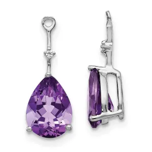 14K White Gold Diamond & Amethyst Earrings