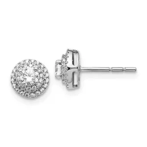 14k White Gold Diamond Cluster Earrings