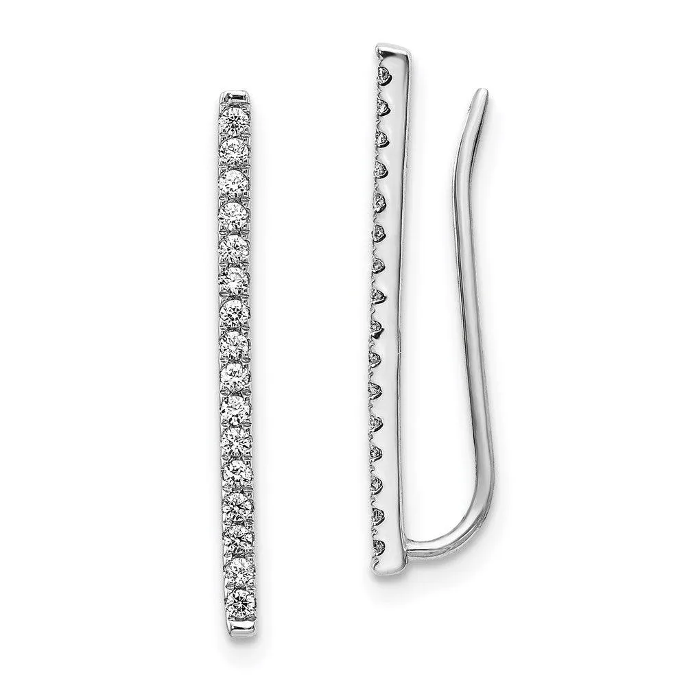14k White Gold Diamond Fancy Earrings