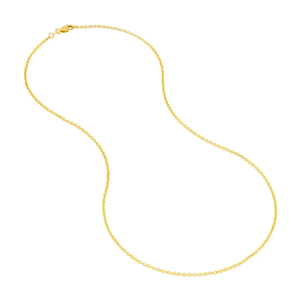14k Yellow Gold 1.6mm Open Cable Chain Necklace