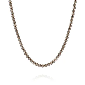 14k Yellow Gold 17" Bezel Set Diamond Tennis Necklace