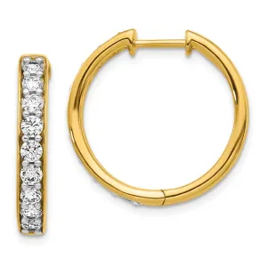 14k Yellow Gold Diamond Hoop Earrings