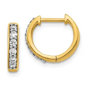 14k Yellow Gold Diamond Hoop Earrings