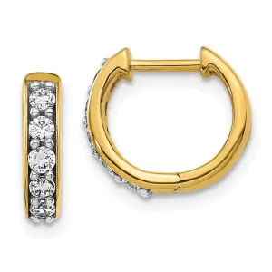 14k Yellow Gold Diamond Hoop Earrings