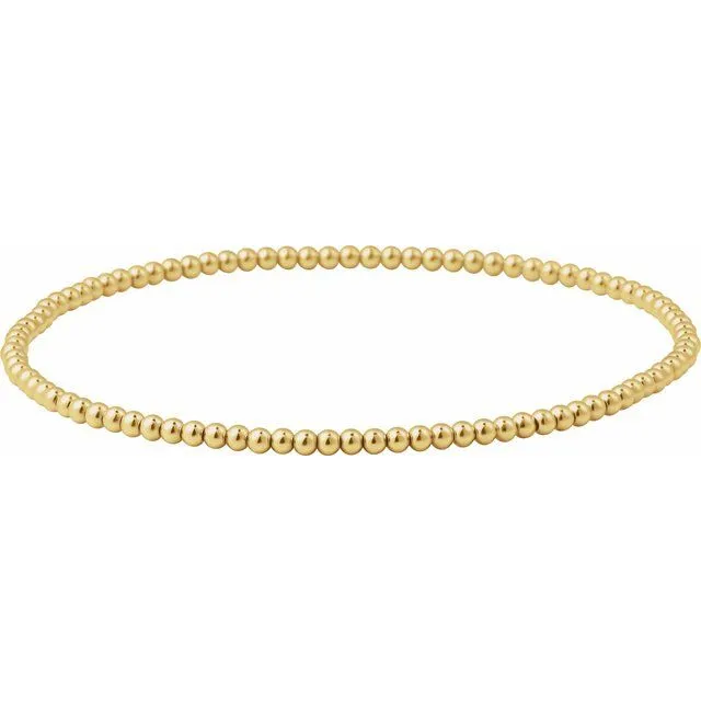 14K Yellow Gold-Filled Elastic Bead 6 1/2" Bracelet