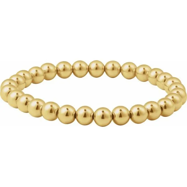 14K Yellow Gold-Filled Elastic Bead 6 1/2" Bracelet