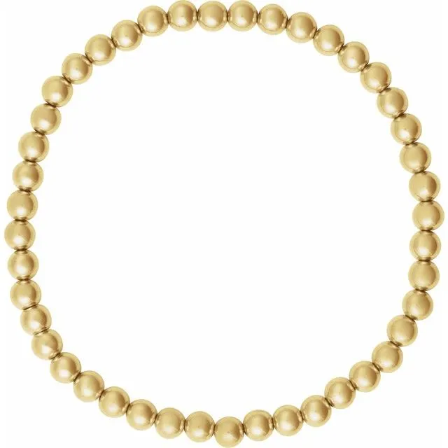 14K Yellow Gold-Filled Elastic Bead 6 1/2" Bracelet