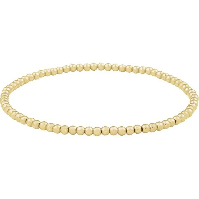 14K Yellow Gold-Filled Elastic Bead 6 1/2" Bracelet