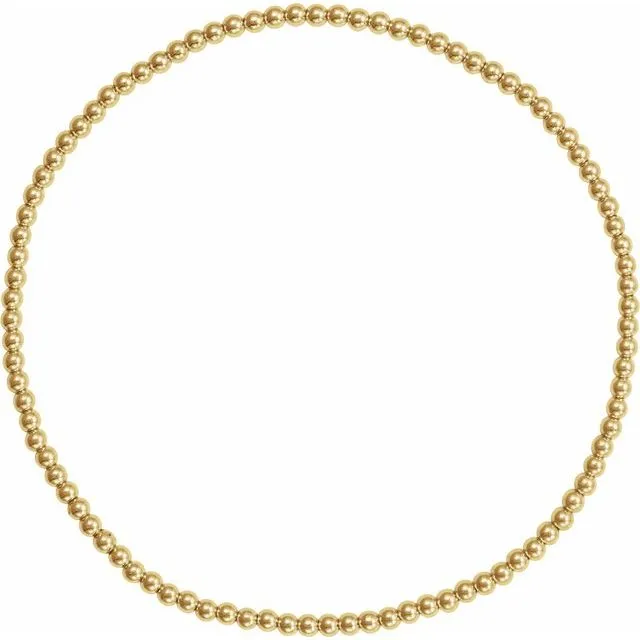 14K Yellow Gold-Filled Elastic Bead 6 1/2" Bracelet
