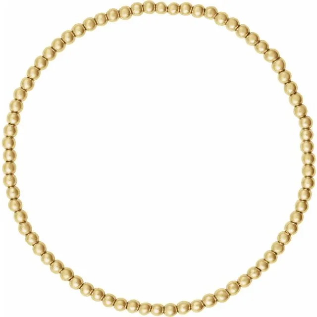 14K Yellow Gold-Filled Elastic Bead 6 1/2" Bracelet