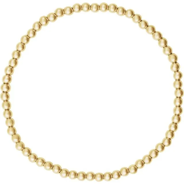 14K Yellow Gold-Filled Elastic Bead 6 1/2" Bracelet