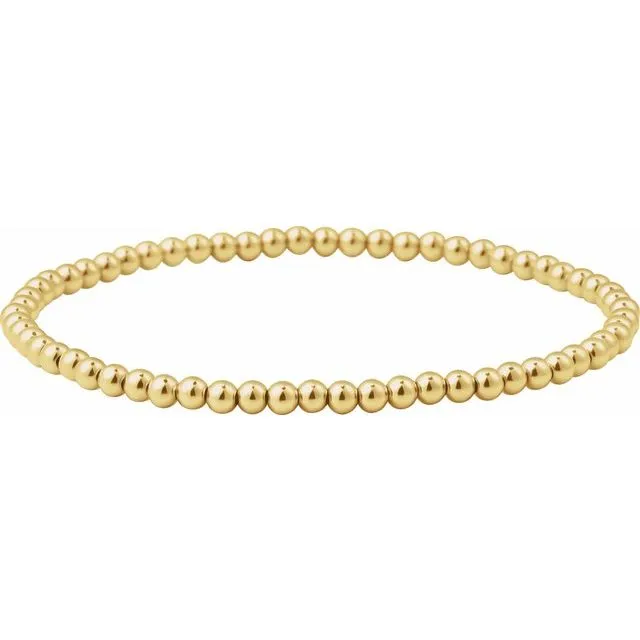 14K Yellow Gold-Filled Elastic Bead 6 1/2" Bracelet