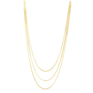 14k Yellow Gold Multi-Strand Layered Herringbone Necklace