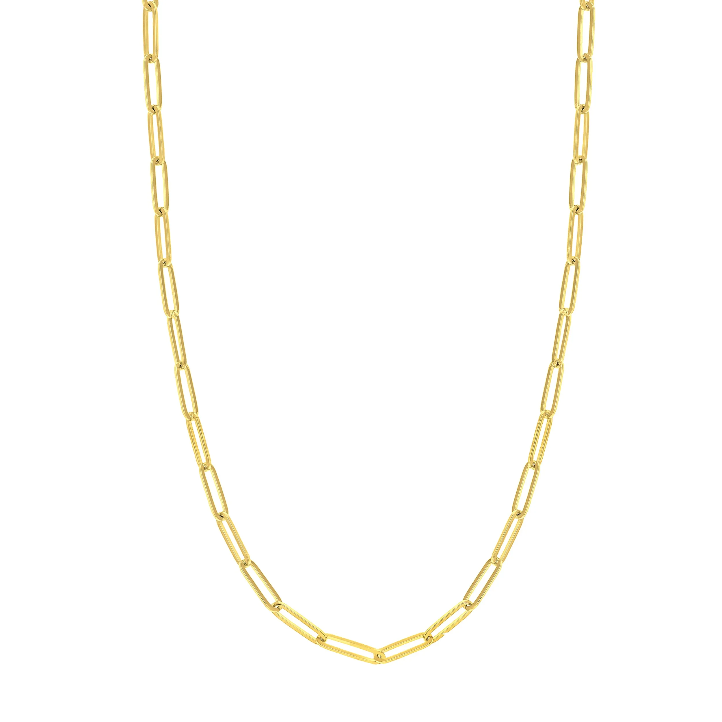 14k Yellow Gold Paper Clip Chain Necklace