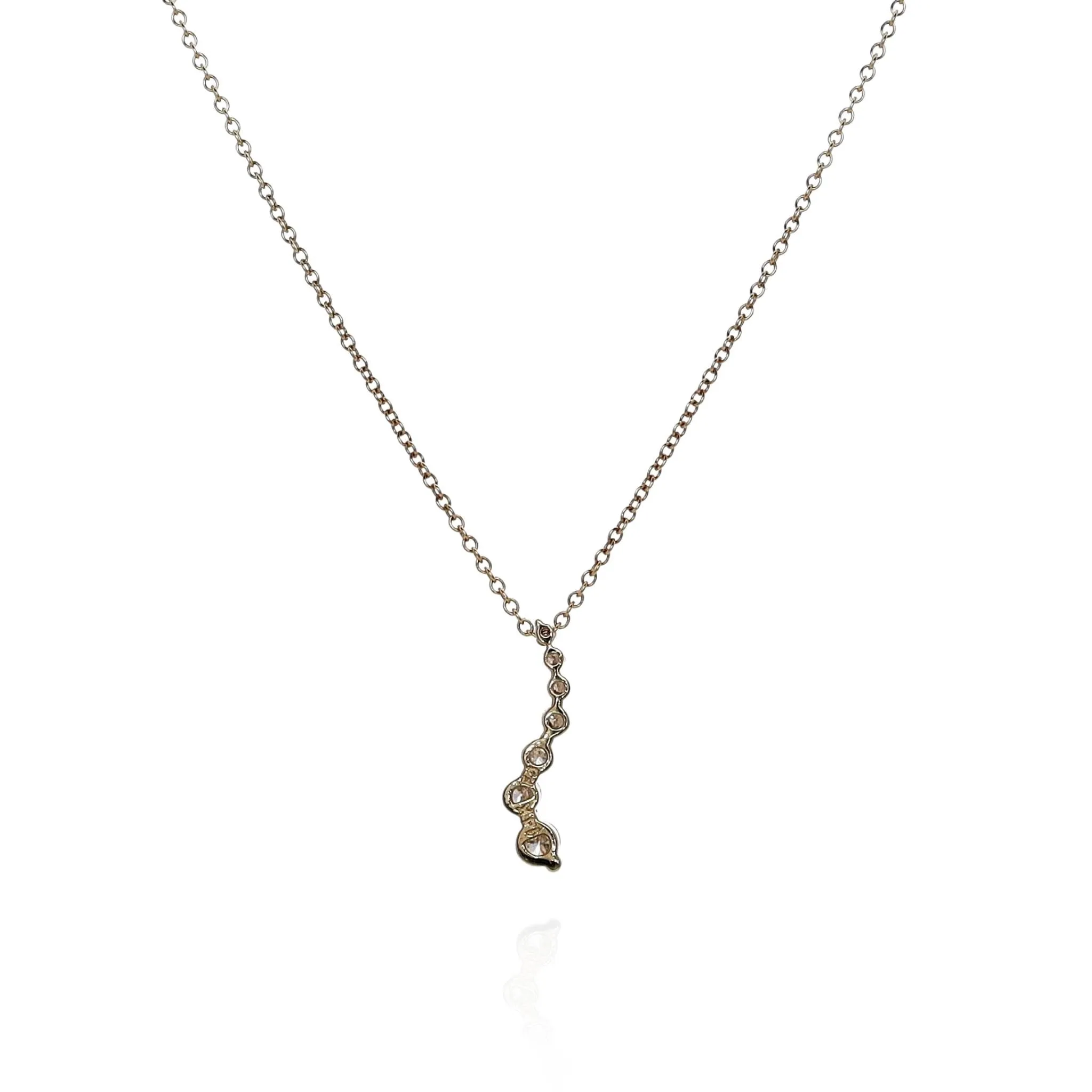 14k Yellow Gold "S" Shape Diamond Journey Pendant