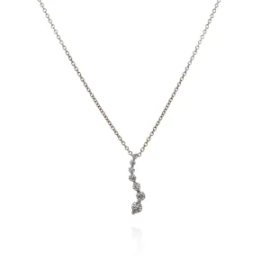 14k Yellow Gold "S" Shape Diamond Journey Pendant