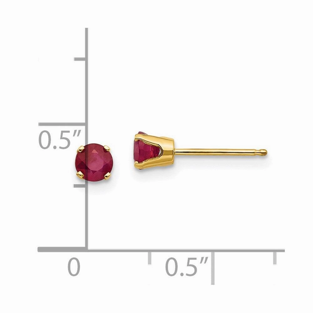 14k 4mm July/Ruby Post Earrings
