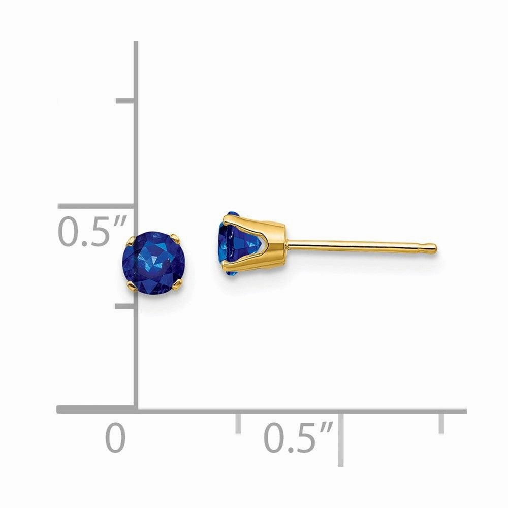 14k 4mm September/Sapphire Post Earrings
