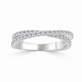 14k Criss-Cross Pav Diamond Band