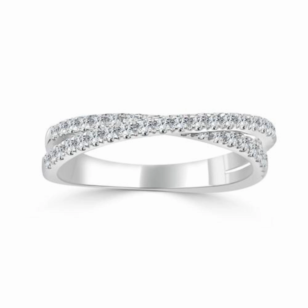 14k Criss-Cross Pav Diamond Band