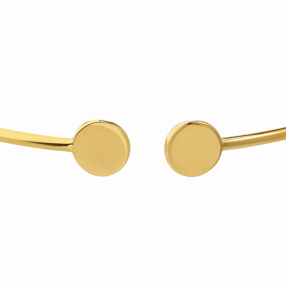 14k Gold Cuff Bracelet with Disc Ends
