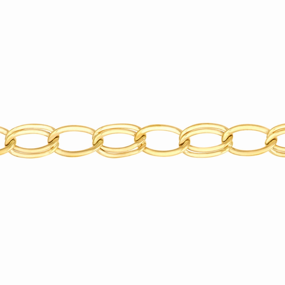 14k Gold Oval Link Bracelet, 7.25"