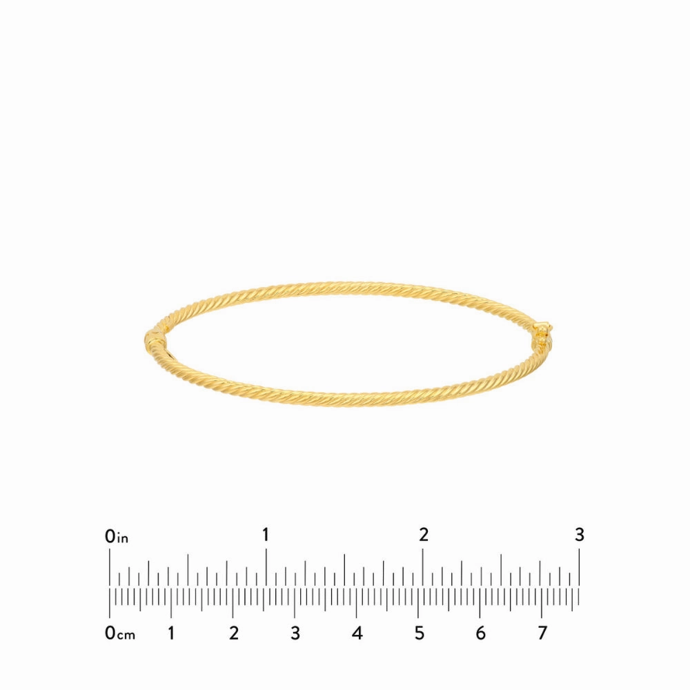 14k Gold Ridged Bangle Bracelet