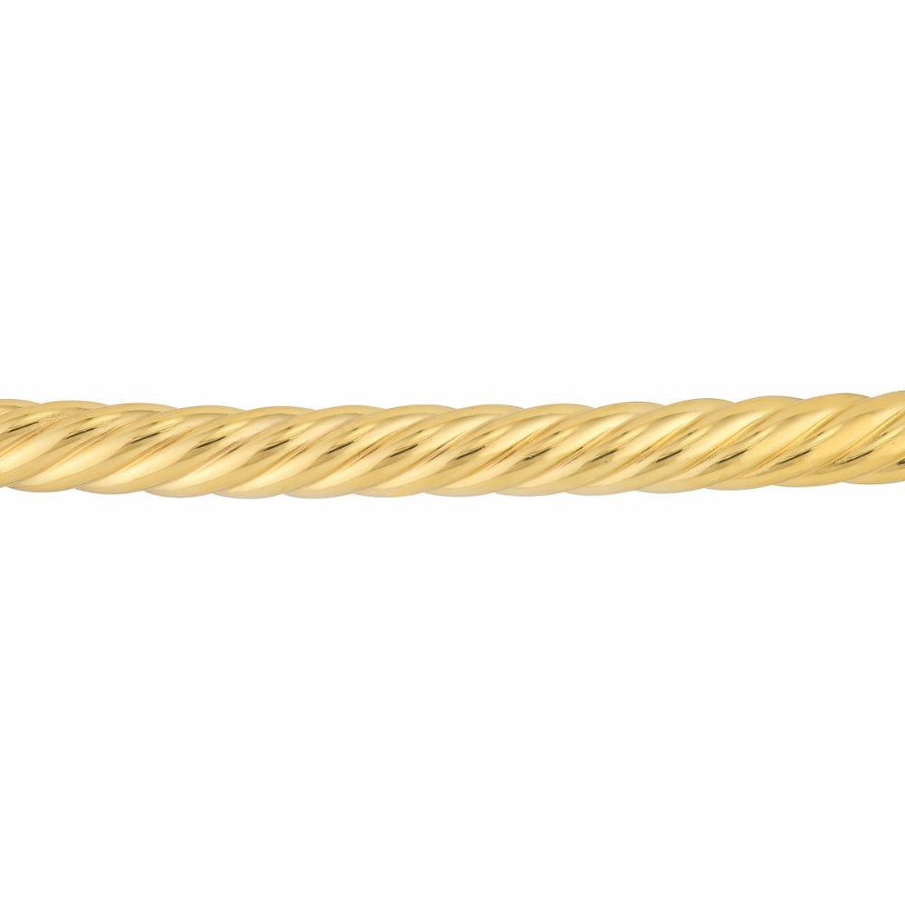 14k Gold Ridged Bangle Bracelet