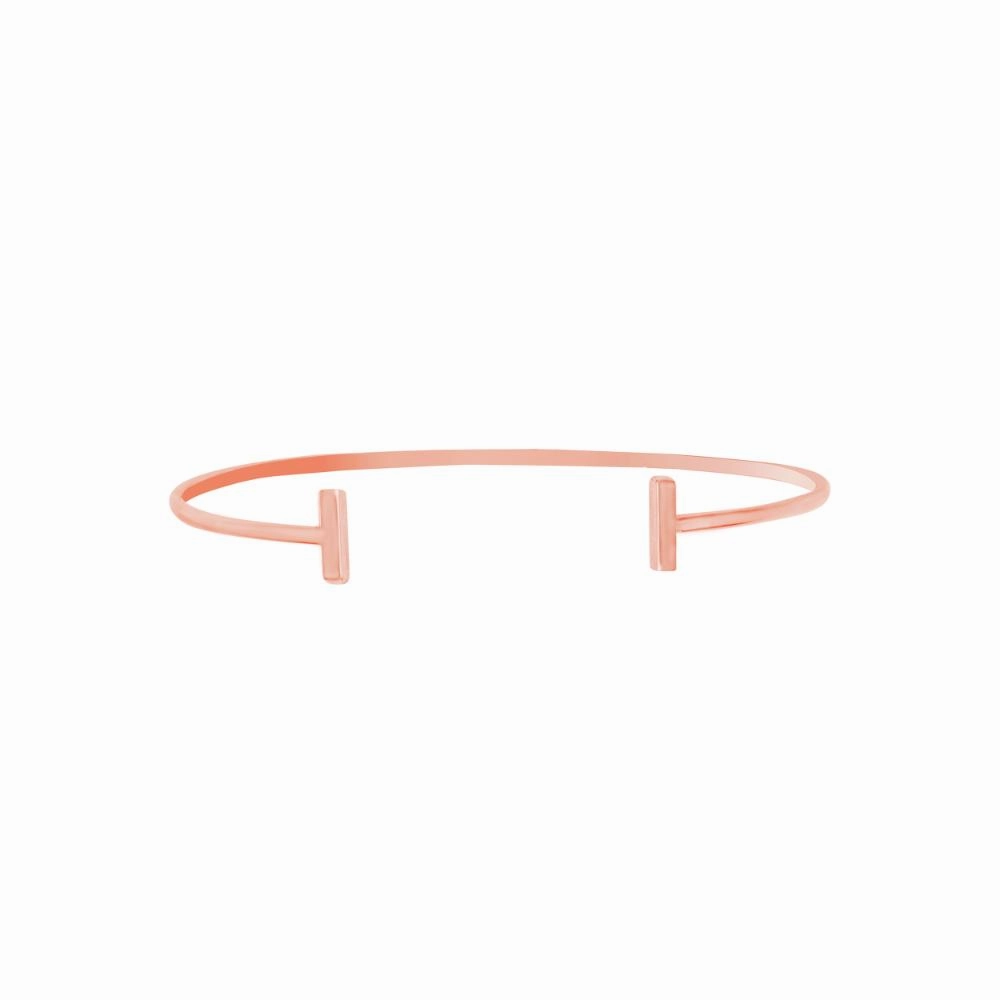 14k Gold T Bar Cuff Bracelet