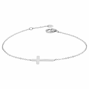 14k Sideways Cross Bracelet