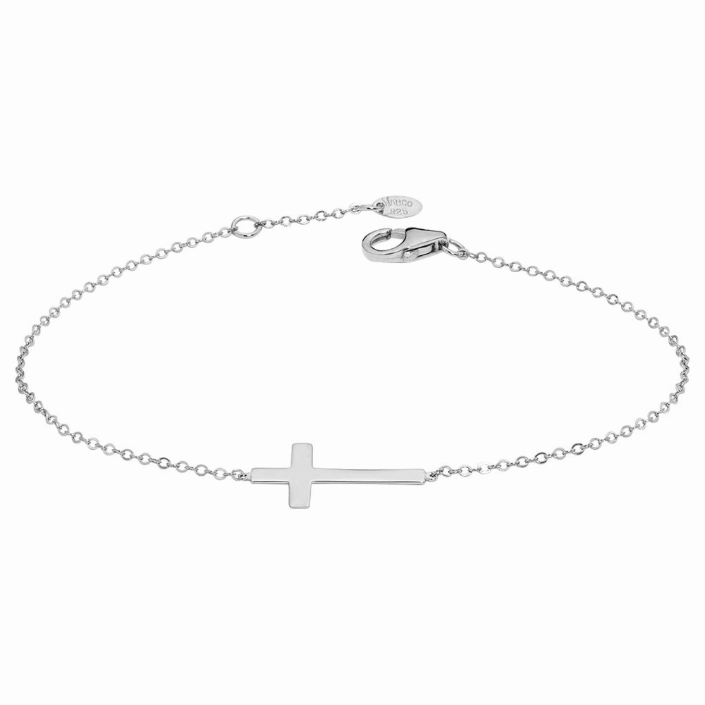 14k Sideways Cross Bracelet