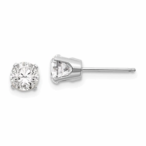 14k White Gold 5mm White Topaz Stud Earrings