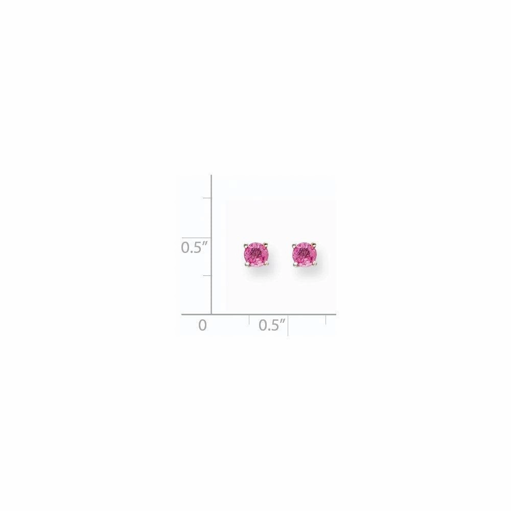 14k White Gold Pink Sapphire Earrings