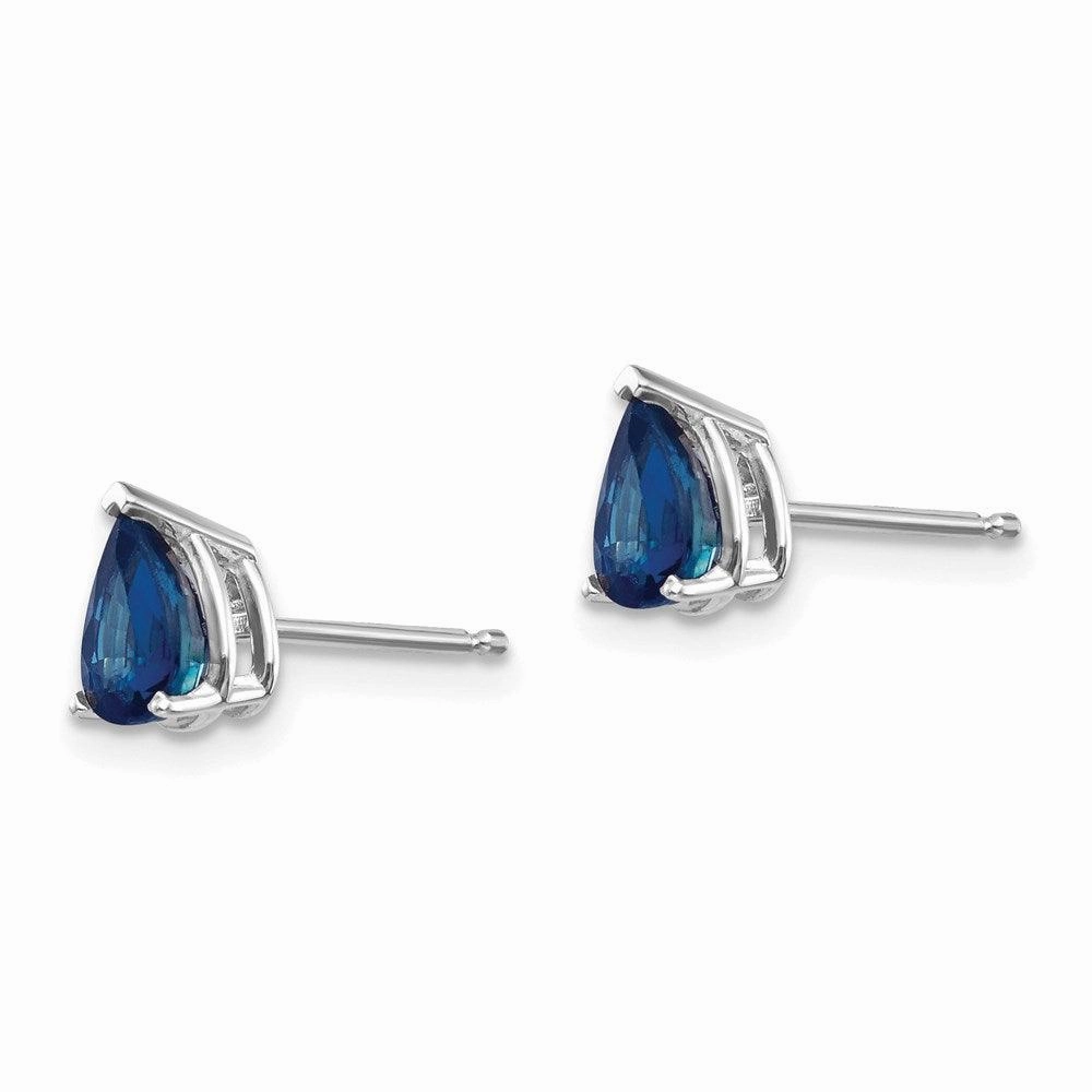 14k White Gold Sapphire Earrings