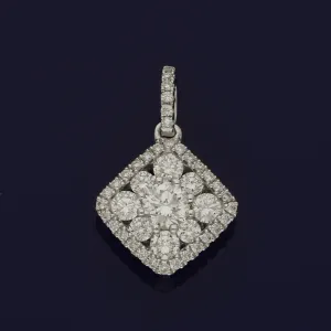 18ct White Gold 0.50ct Diamond Cluster Pendant