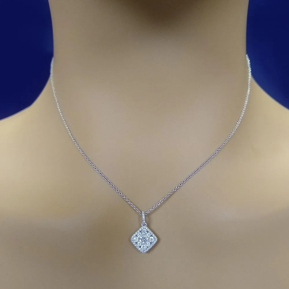 18ct White Gold 0.50ct Diamond Cluster Pendant