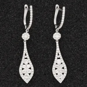 18ct White Gold 1.24ct Diamond Drop Earrings